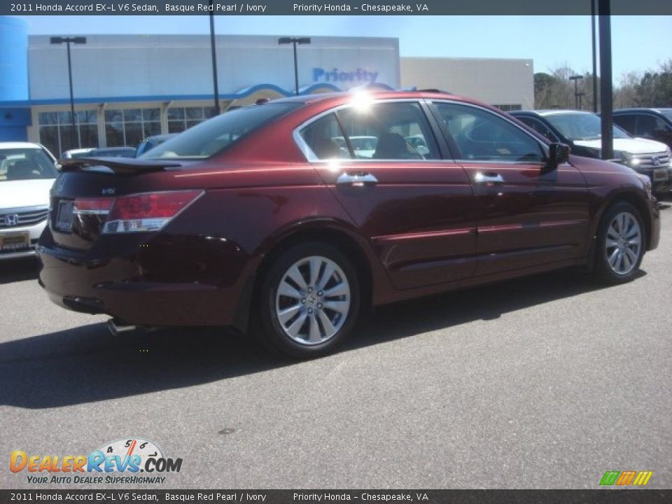 2011 Honda Accord EX-L V6 Sedan Basque Red Pearl / Ivory Photo #5
