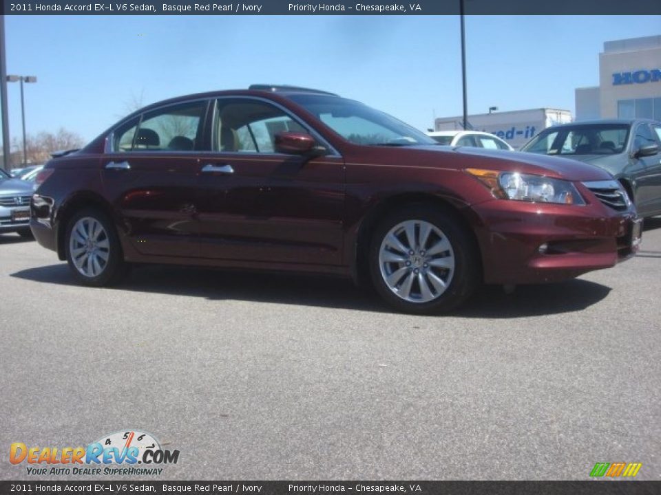 2011 Honda Accord EX-L V6 Sedan Basque Red Pearl / Ivory Photo #6