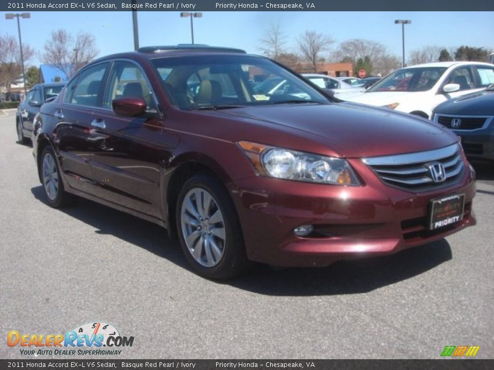 2011 Honda Accord EX-L V6 Sedan Basque Red Pearl / Ivory Photo #7