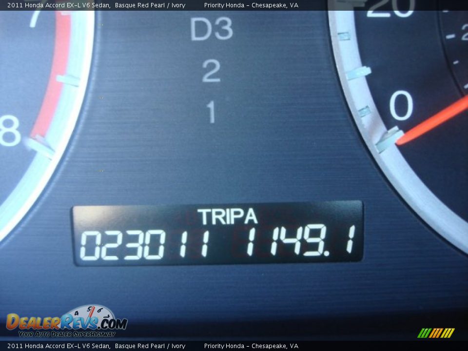 2011 Honda Accord EX-L V6 Sedan Basque Red Pearl / Ivory Photo #18