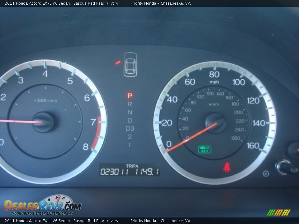 2011 Honda Accord EX-L V6 Sedan Basque Red Pearl / Ivory Photo #19