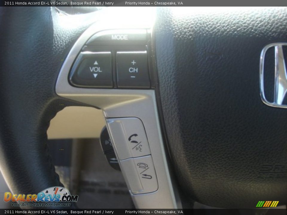 2011 Honda Accord EX-L V6 Sedan Basque Red Pearl / Ivory Photo #27