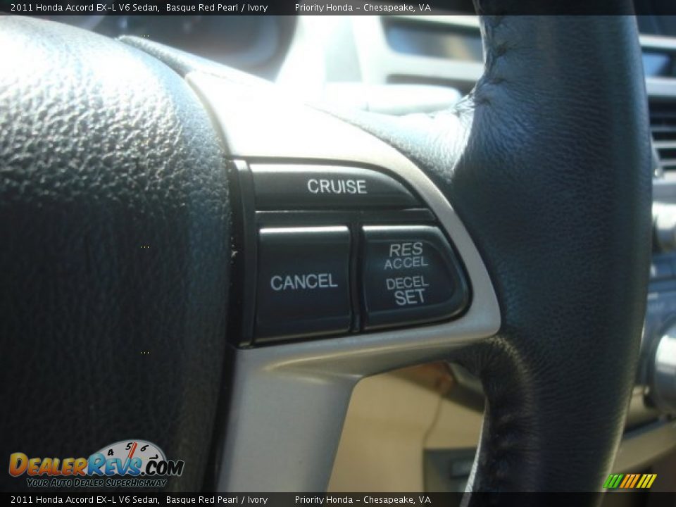 2011 Honda Accord EX-L V6 Sedan Basque Red Pearl / Ivory Photo #28
