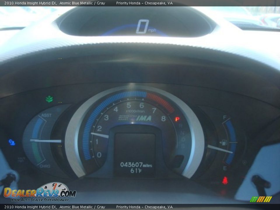 2010 Honda Insight Hybrid EX Atomic Blue Metallic / Gray Photo #22