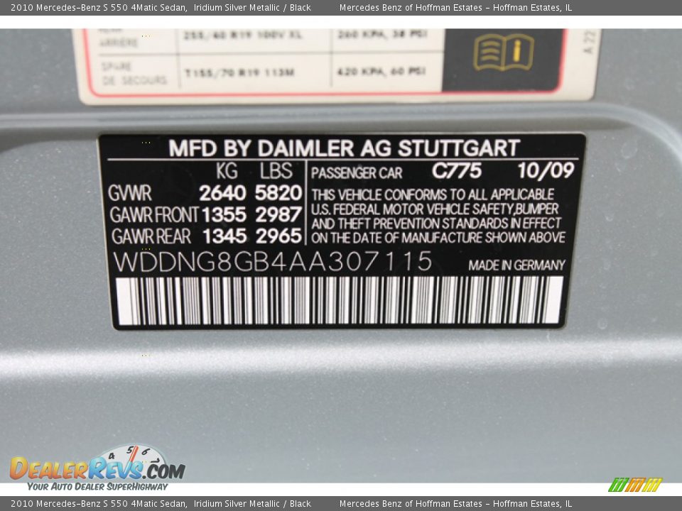 2010 Mercedes-Benz S 550 4Matic Sedan Iridium Silver Metallic / Black Photo #31