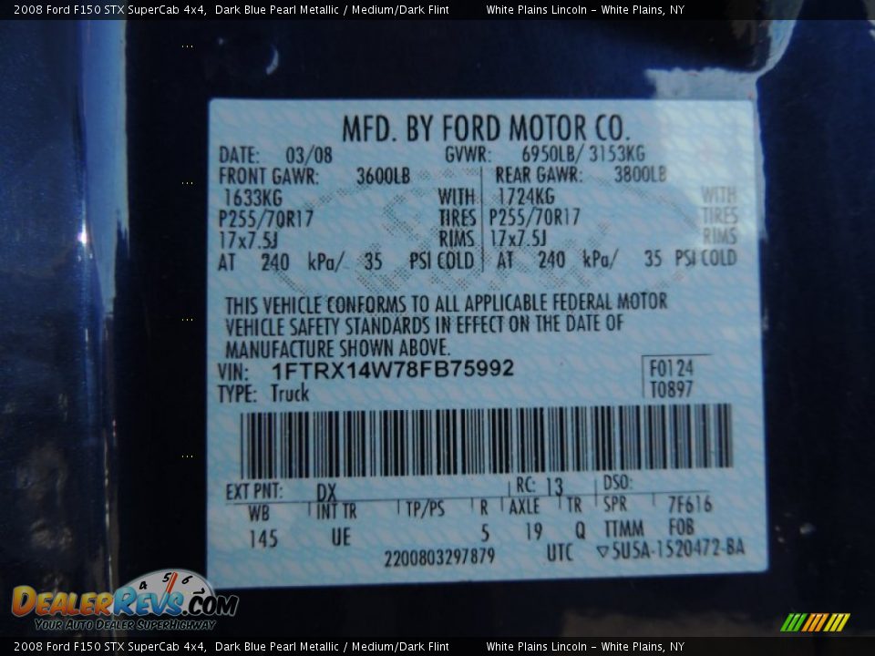 2008 Ford F150 STX SuperCab 4x4 Dark Blue Pearl Metallic / Medium/Dark Flint Photo #25