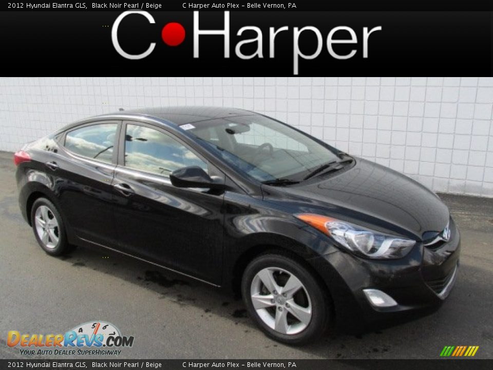 2012 Hyundai Elantra GLS Black Noir Pearl / Beige Photo #1