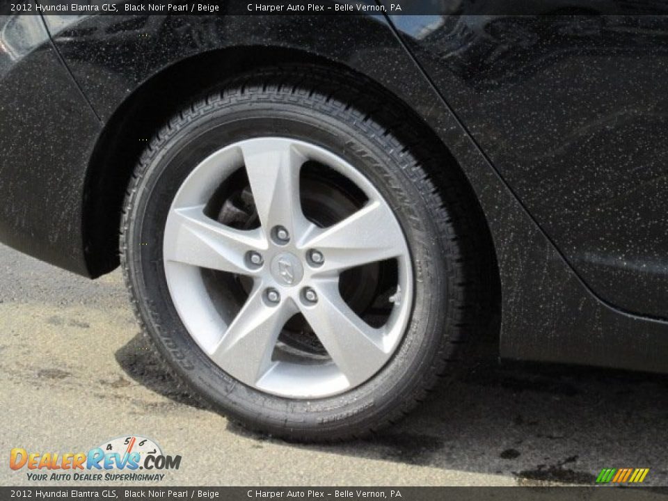 2012 Hyundai Elantra GLS Black Noir Pearl / Beige Photo #3