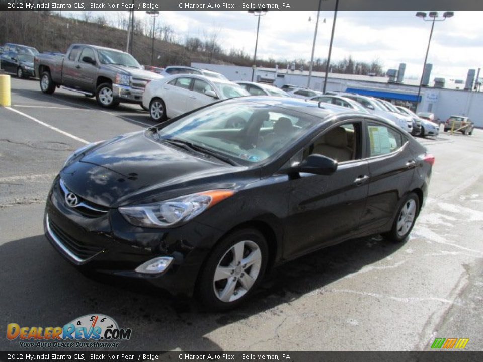 2012 Hyundai Elantra GLS Black Noir Pearl / Beige Photo #5