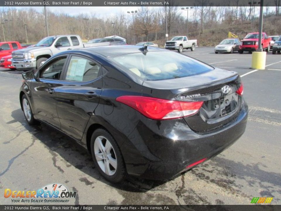 2012 Hyundai Elantra GLS Black Noir Pearl / Beige Photo #6