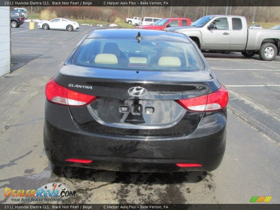 2012 Hyundai Elantra GLS Black Noir Pearl / Beige Photo #7