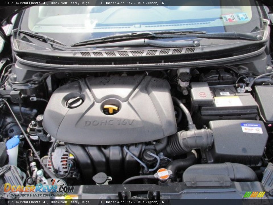 2012 Hyundai Elantra GLS Black Noir Pearl / Beige Photo #10