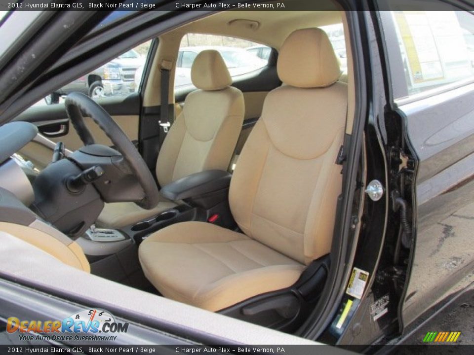 2012 Hyundai Elantra GLS Black Noir Pearl / Beige Photo #12