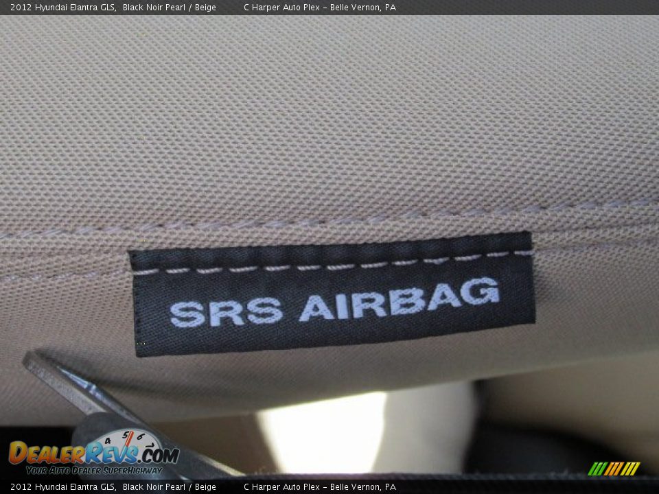 2012 Hyundai Elantra GLS Black Noir Pearl / Beige Photo #13