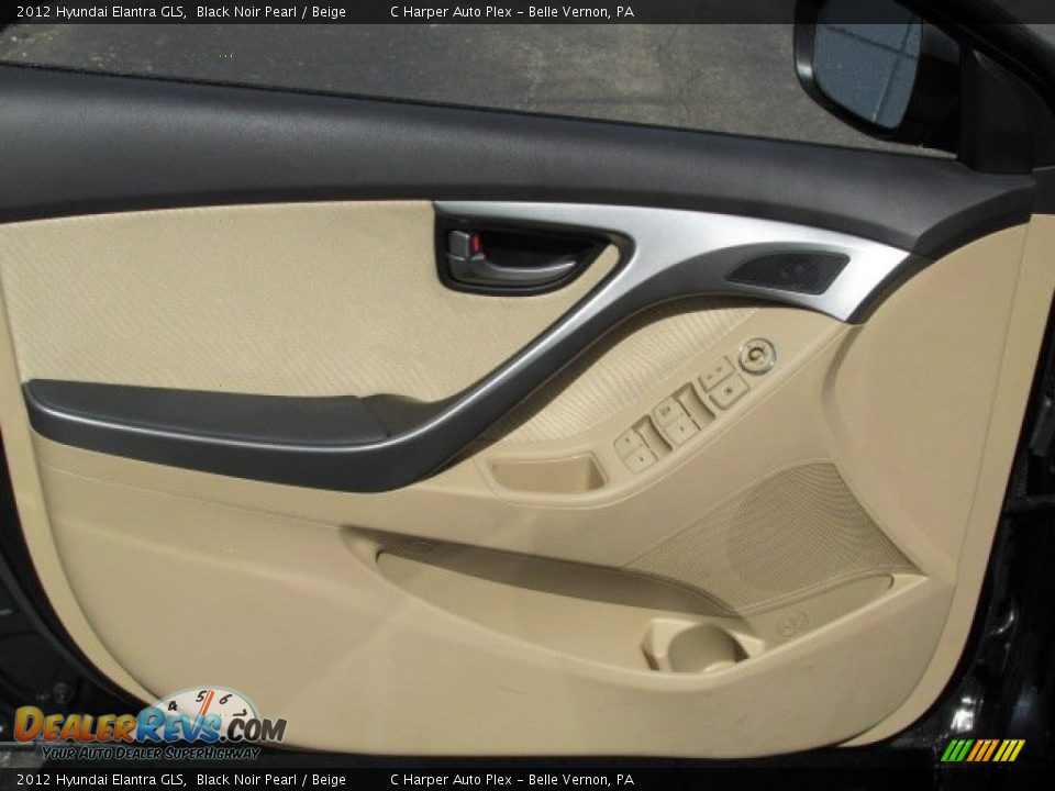2012 Hyundai Elantra GLS Black Noir Pearl / Beige Photo #14