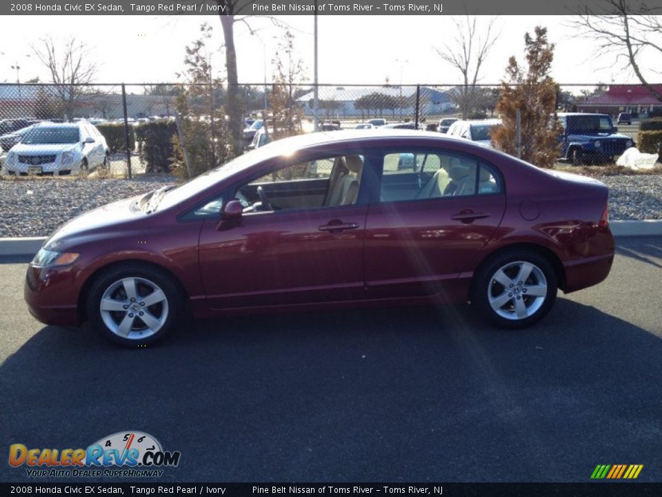 2008 Honda Civic EX Sedan Tango Red Pearl / Ivory Photo #4