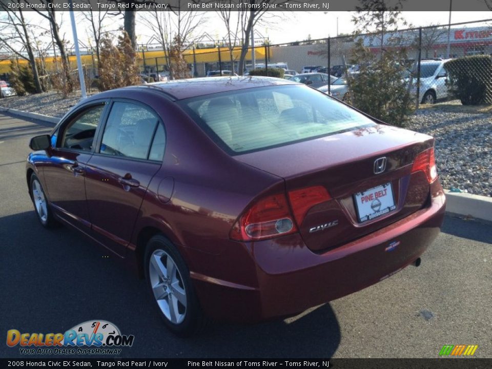 2008 Honda Civic EX Sedan Tango Red Pearl / Ivory Photo #5