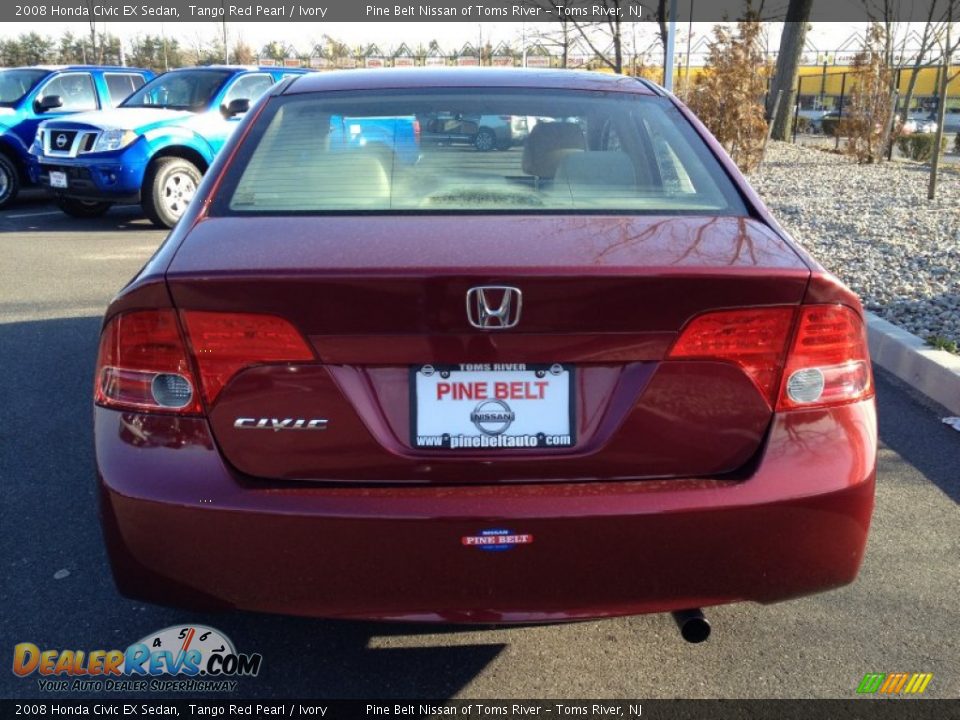 2008 Honda Civic EX Sedan Tango Red Pearl / Ivory Photo #6