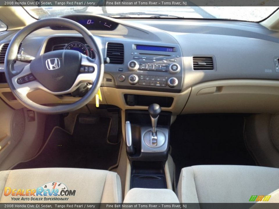2008 Honda Civic EX Sedan Tango Red Pearl / Ivory Photo #9