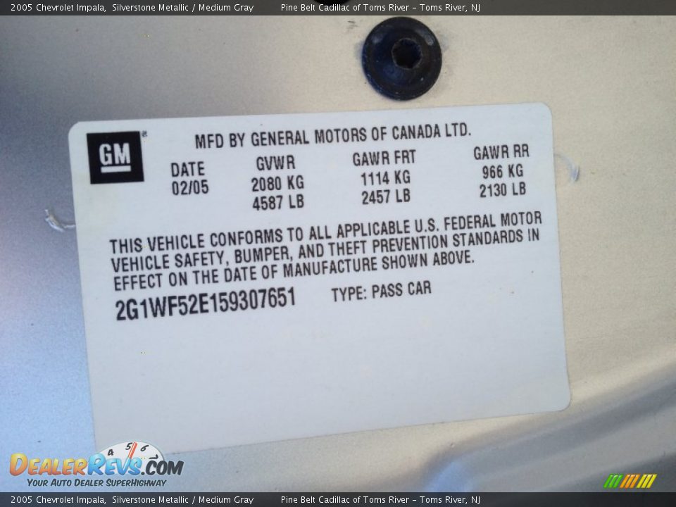2005 Chevrolet Impala Silverstone Metallic / Medium Gray Photo #11