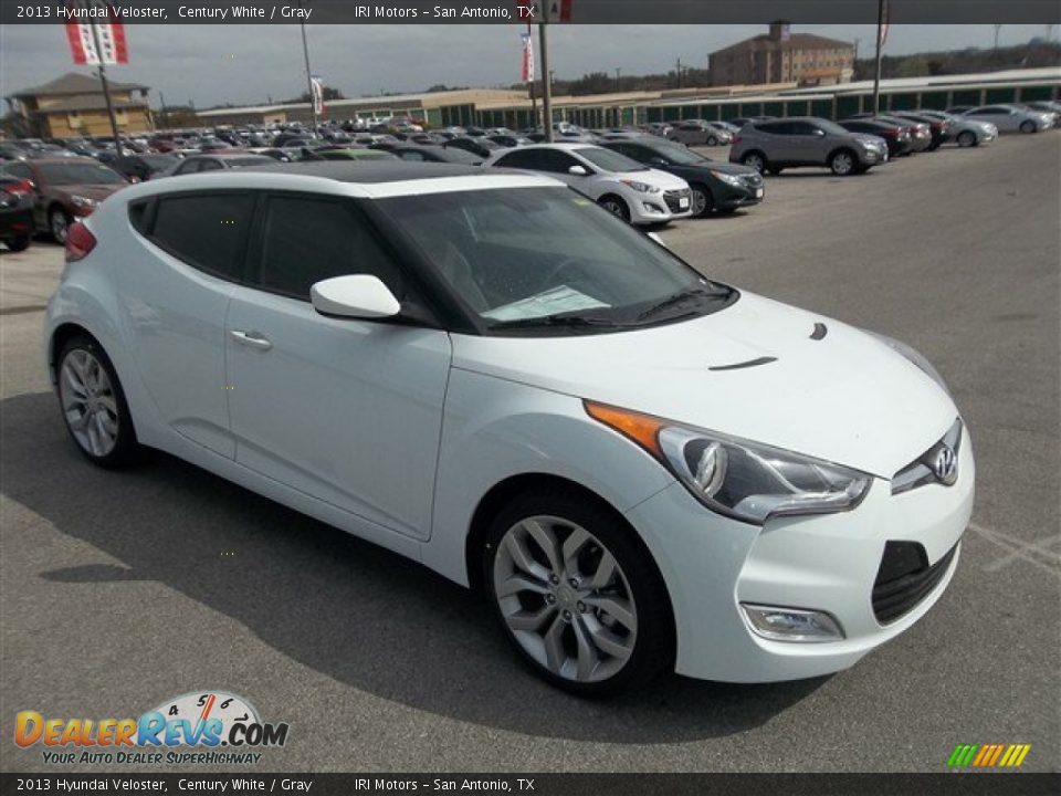 2013 Hyundai Veloster Century White / Gray Photo #2