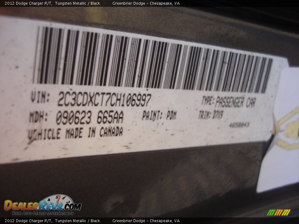2012 Dodge Charger R/T Tungsten Metallic / Black Photo #29