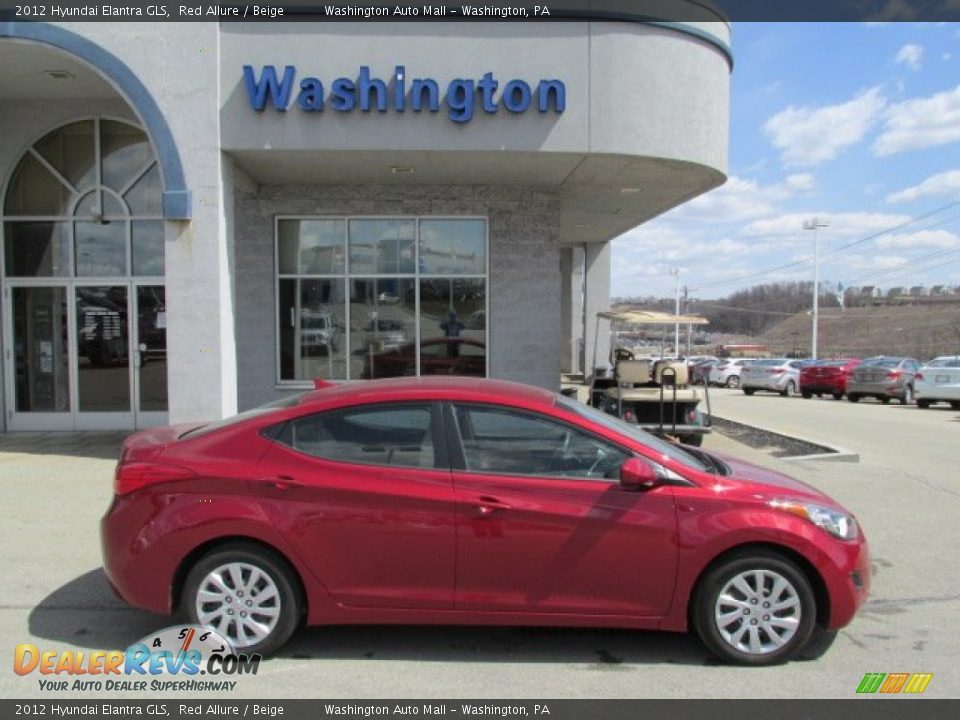 2012 Hyundai Elantra GLS Red Allure / Beige Photo #2
