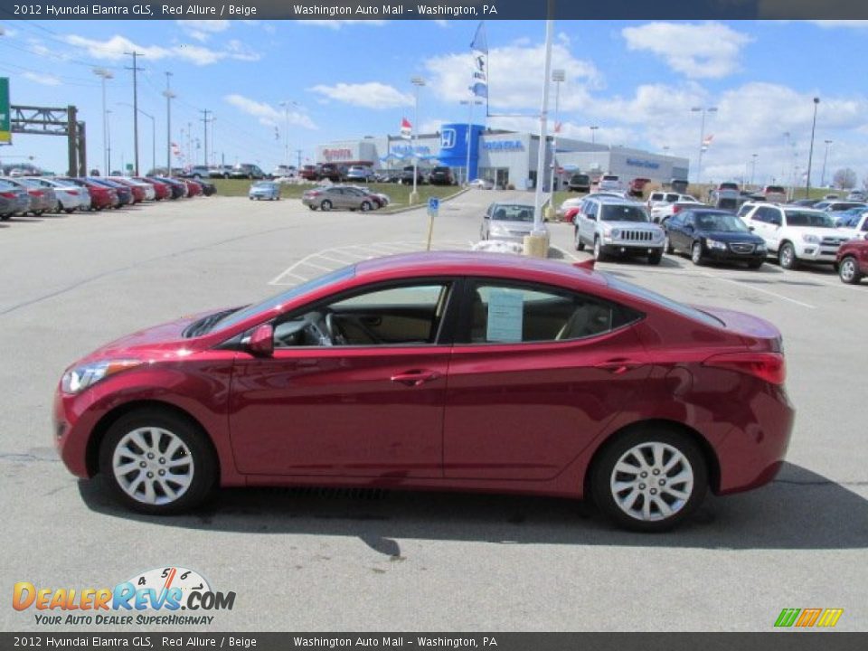 2012 Hyundai Elantra GLS Red Allure / Beige Photo #5