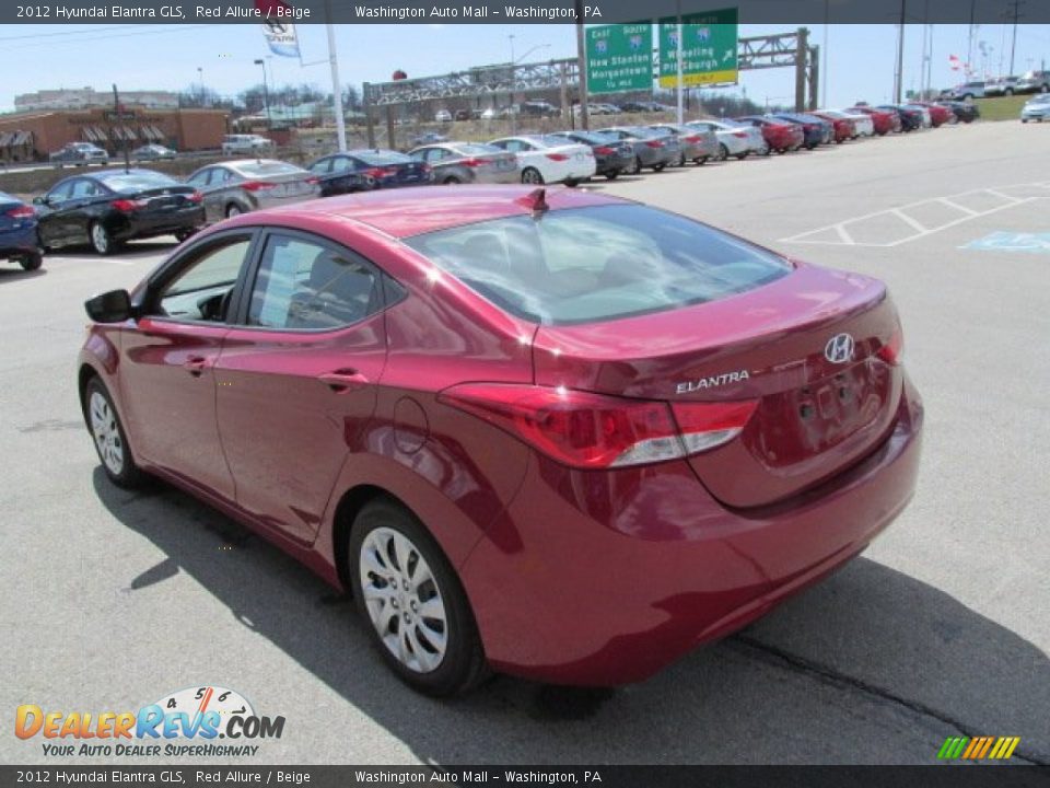 2012 Hyundai Elantra GLS Red Allure / Beige Photo #6