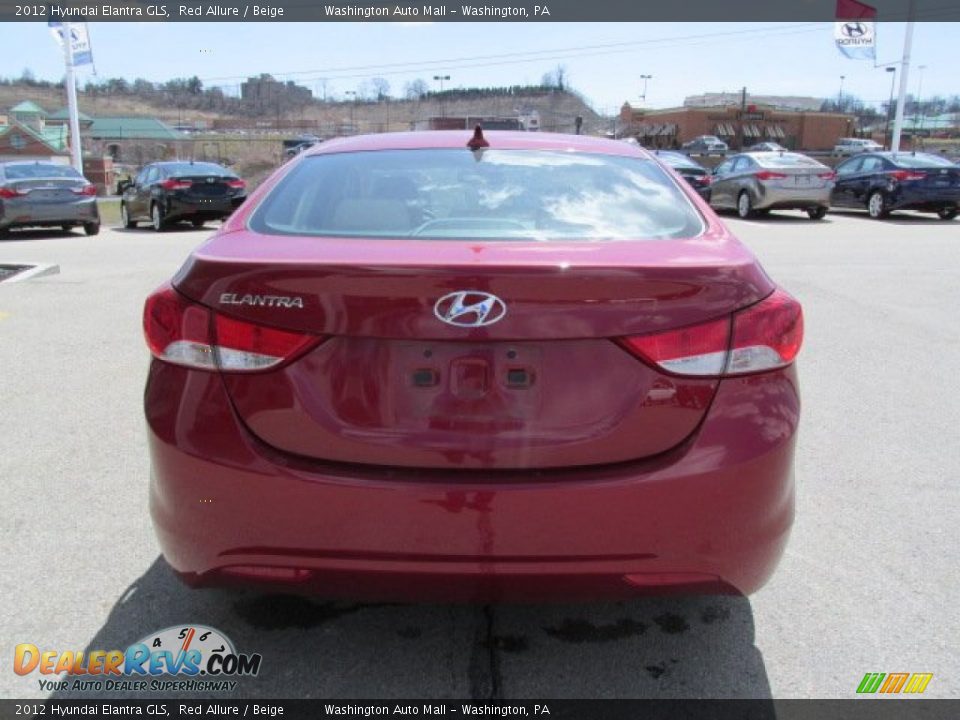 2012 Hyundai Elantra GLS Red Allure / Beige Photo #7