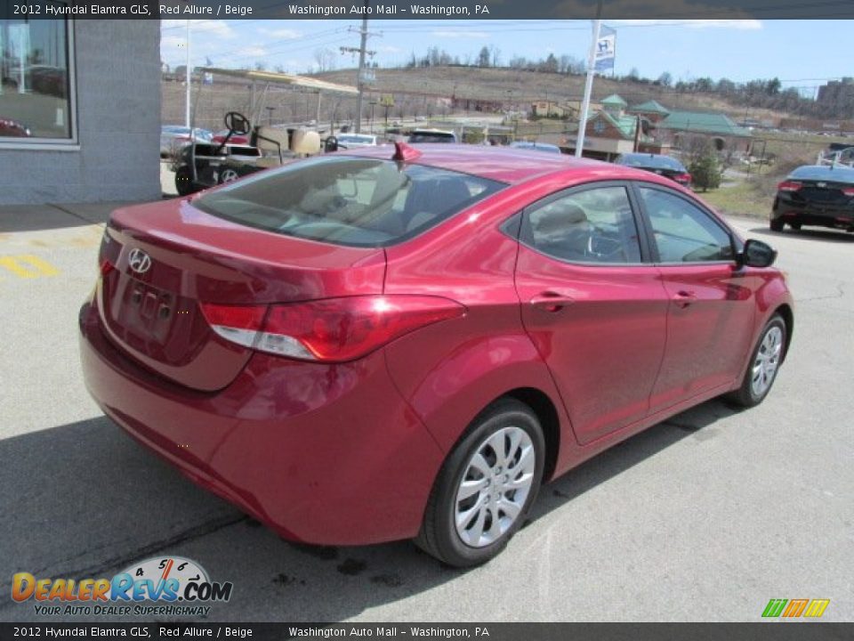 2012 Hyundai Elantra GLS Red Allure / Beige Photo #8