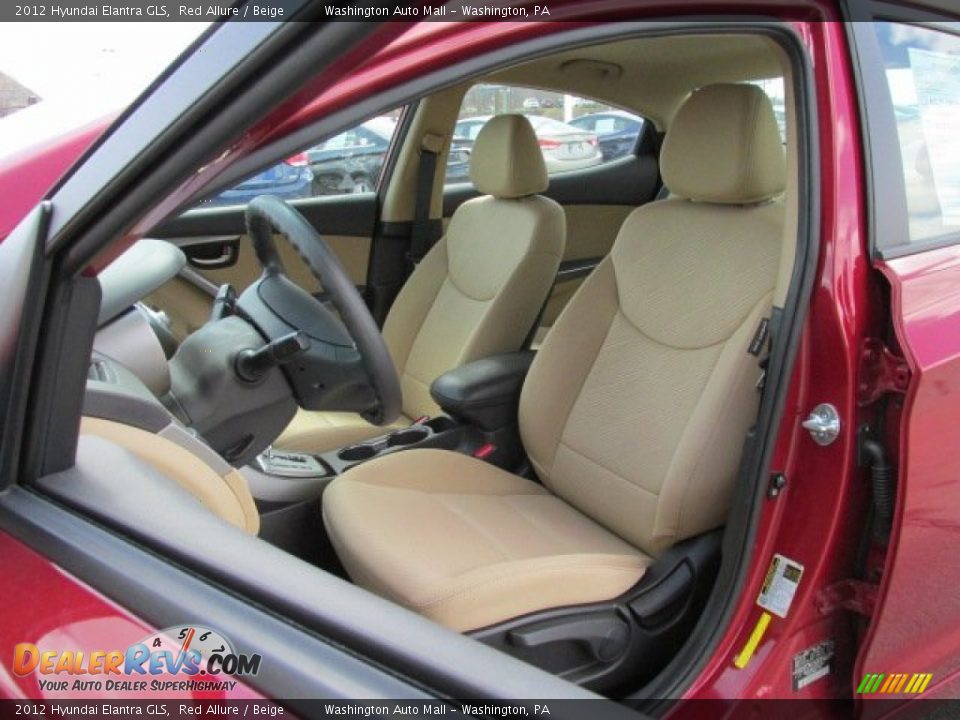 2012 Hyundai Elantra GLS Red Allure / Beige Photo #10