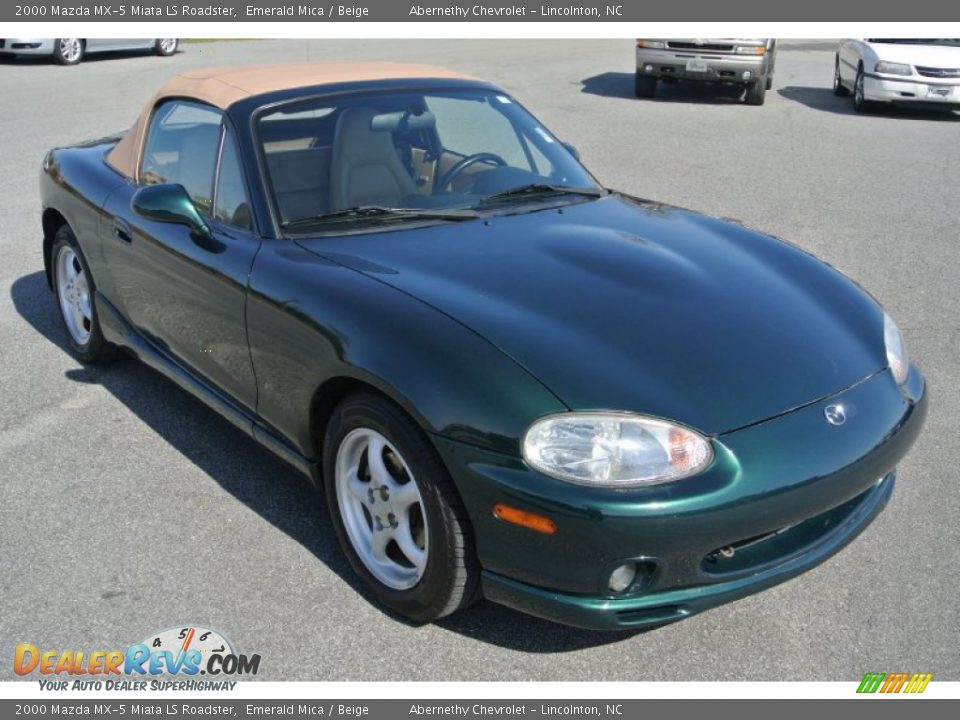 2000 Mazda MX-5 Miata LS Roadster Emerald Mica / Beige Photo #1