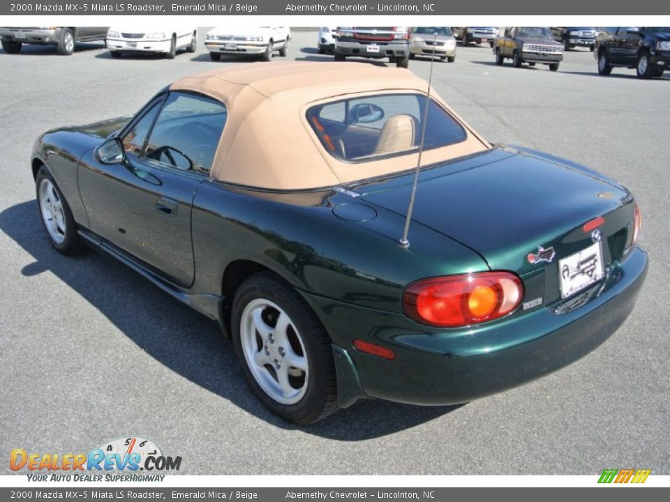 2000 Mazda MX-5 Miata LS Roadster Emerald Mica / Beige Photo #4