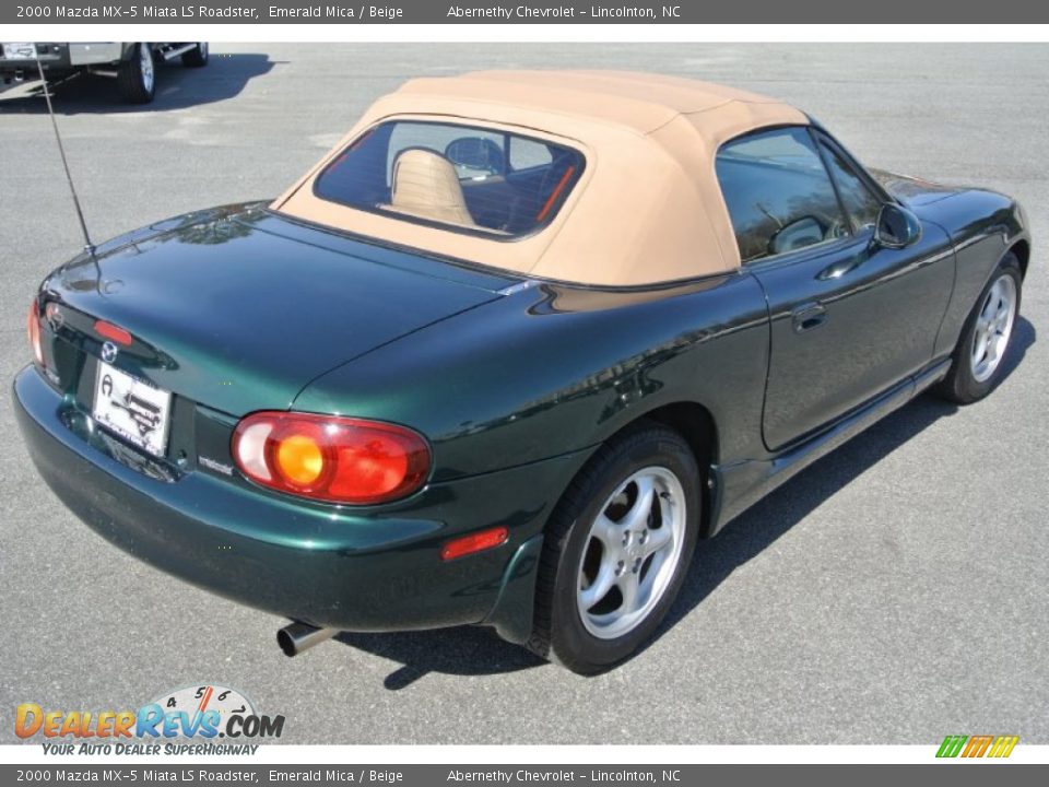 2000 Mazda MX-5 Miata LS Roadster Emerald Mica / Beige Photo #5