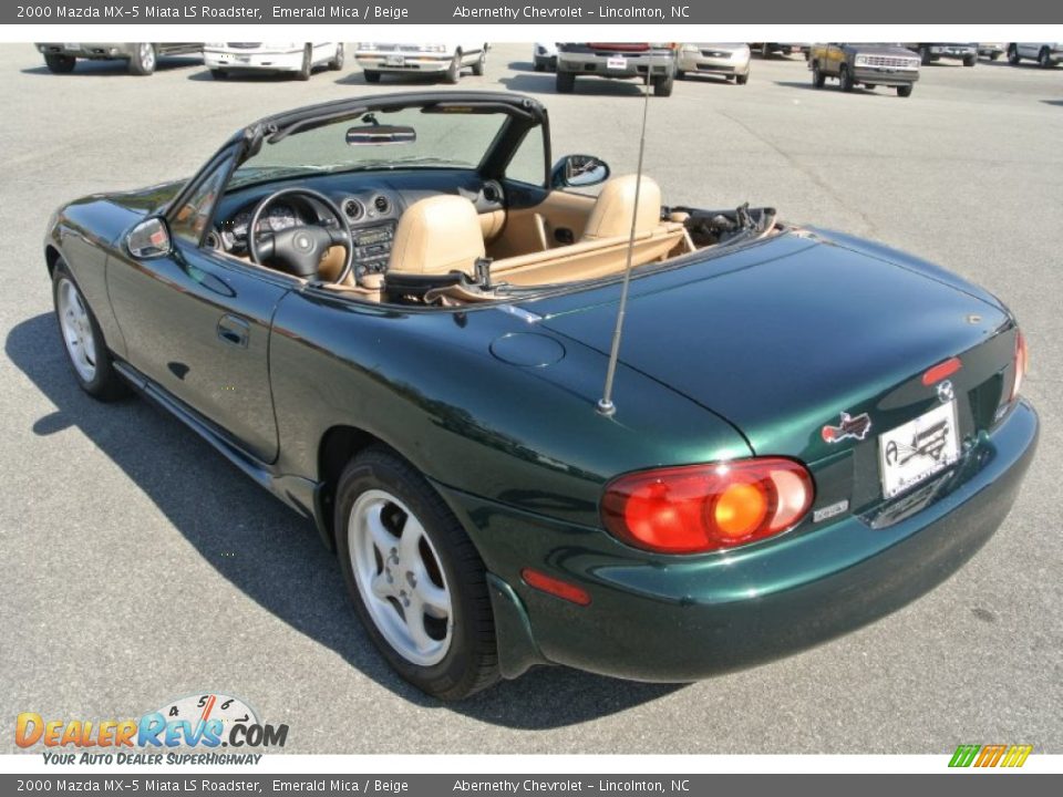2000 Mazda MX-5 Miata LS Roadster Emerald Mica / Beige Photo #9