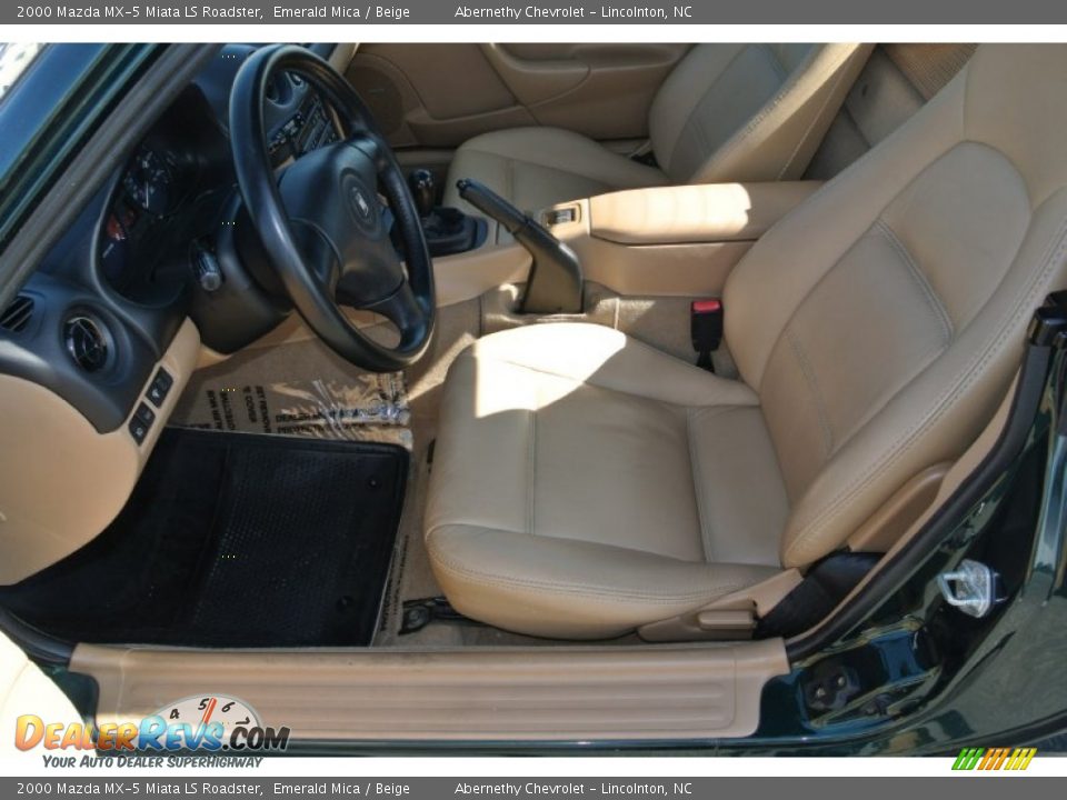 2000 Mazda MX-5 Miata LS Roadster Emerald Mica / Beige Photo #11