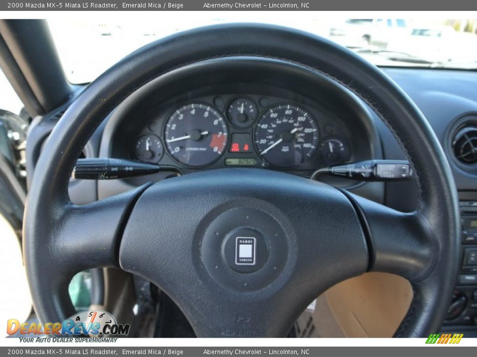 2000 Mazda MX-5 Miata LS Roadster Emerald Mica / Beige Photo #19