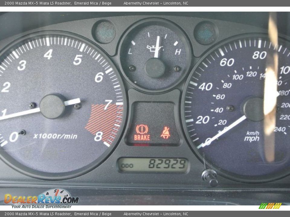 2000 Mazda MX-5 Miata LS Roadster Emerald Mica / Beige Photo #20