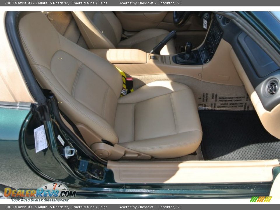 2000 Mazda MX-5 Miata LS Roadster Emerald Mica / Beige Photo #21