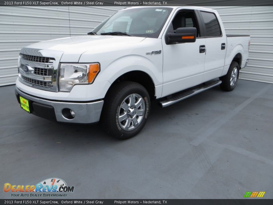 2013 Ford F150 XLT SuperCrew Oxford White / Steel Gray Photo #7