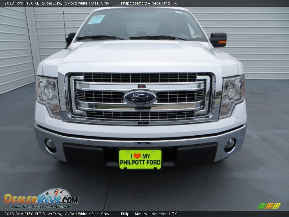 2013 Ford F150 XLT SuperCrew Oxford White / Steel Gray Photo #8