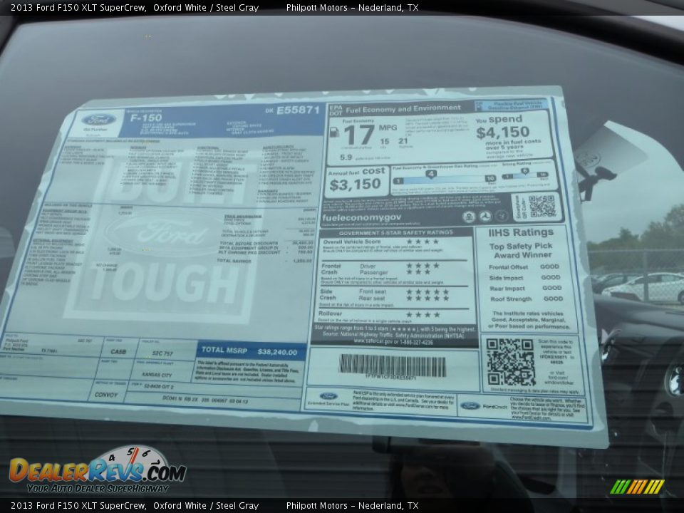 2013 Ford F150 XLT SuperCrew Oxford White / Steel Gray Photo #17