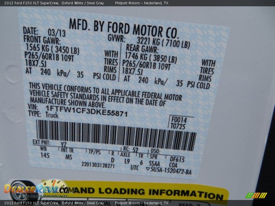 2013 Ford F150 XLT SuperCrew Oxford White / Steel Gray Photo #34