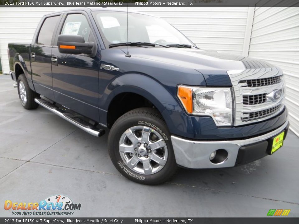2013 Ford F150 XLT SuperCrew Blue Jeans Metallic / Steel Gray Photo #2