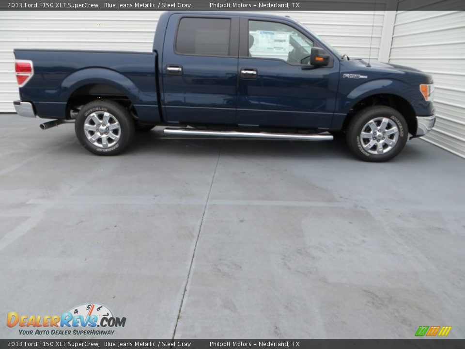2013 Ford F150 XLT SuperCrew Blue Jeans Metallic / Steel Gray Photo #3