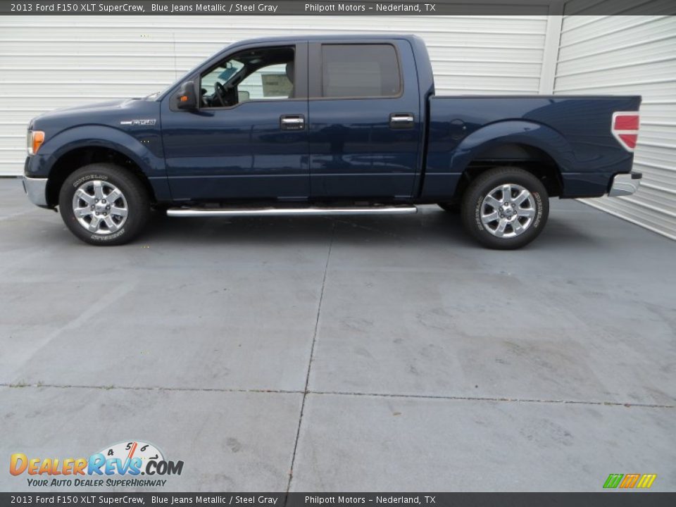 2013 Ford F150 XLT SuperCrew Blue Jeans Metallic / Steel Gray Photo #10