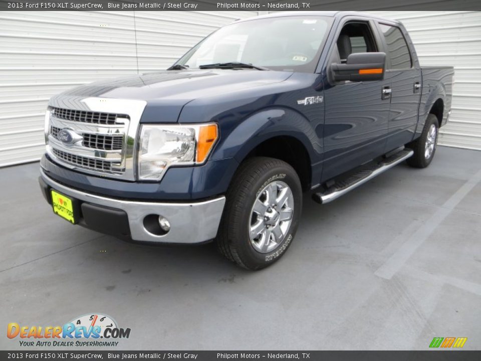 2013 Ford F150 XLT SuperCrew Blue Jeans Metallic / Steel Gray Photo #11