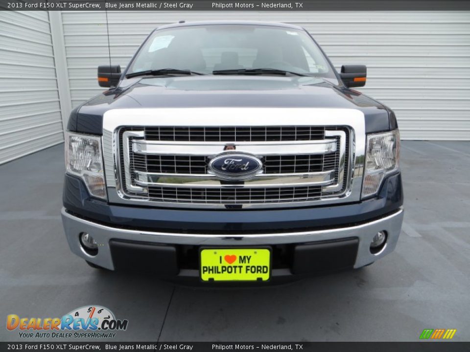 2013 Ford F150 XLT SuperCrew Blue Jeans Metallic / Steel Gray Photo #12