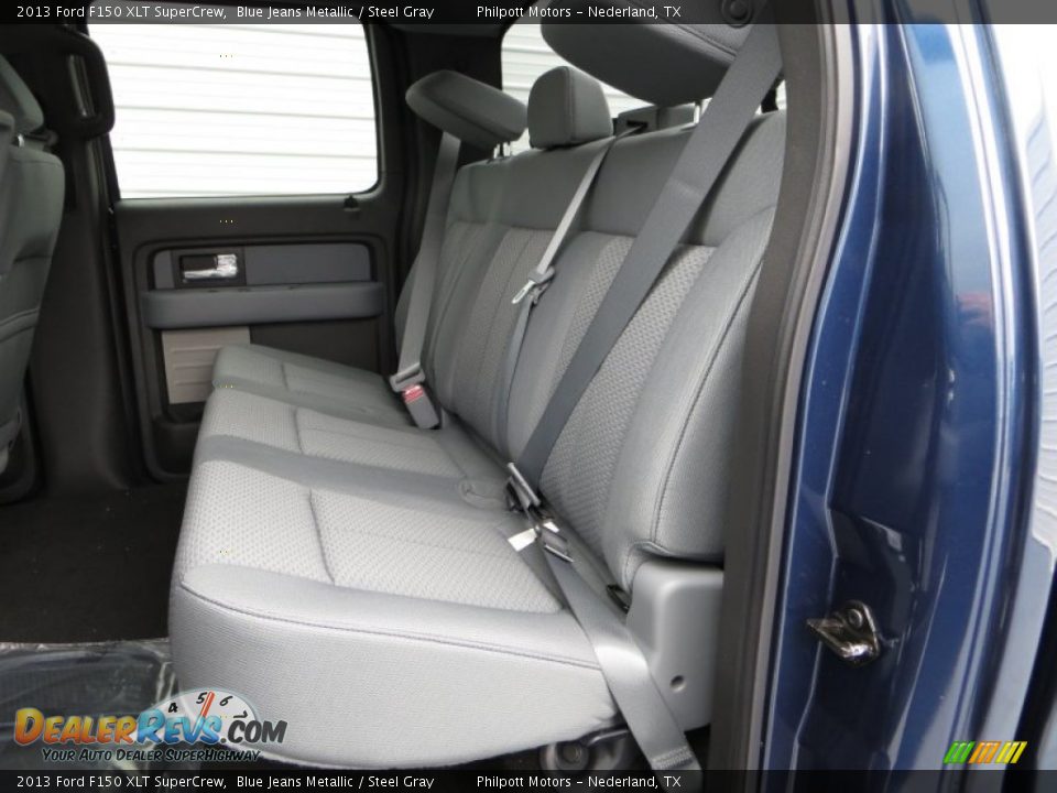 2013 Ford F150 XLT SuperCrew Blue Jeans Metallic / Steel Gray Photo #25
